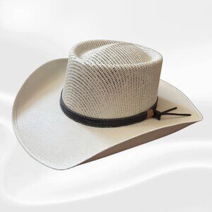 D’Lenny Hats Straw Cowboy Hat, Black Band — Size L (Made in Mexico)